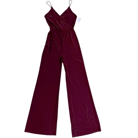 Charlotte Russe Burgundy Jumpsuit | Small - Picture 1 of 5